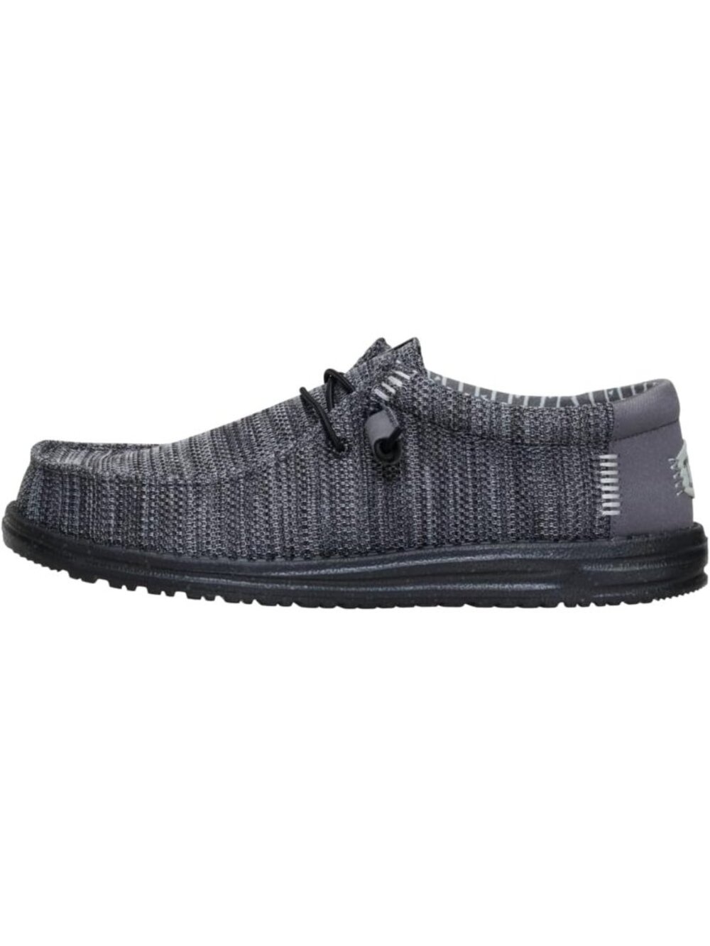 Hey Dude Men's Granite Grey Round Toe Wally Stretch Sox Slip On Loafer Shoes